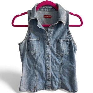 Vintage Unionbay Denim Vest Women’s Small – Y2K Button Front jean Vest